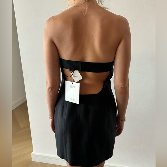 NWT Orig $760 Rokh Open Back Mini Dress Black Wool - Picture 3 of 5